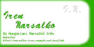 iren marsalko business card